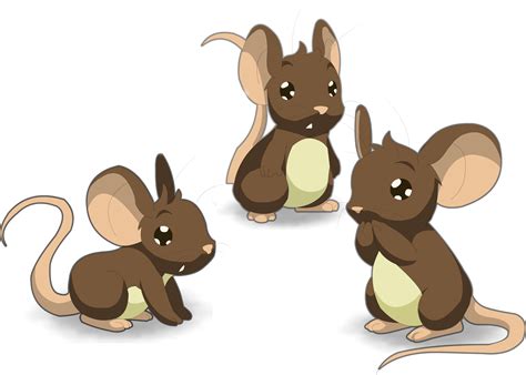Coloriage 3 souris à imprimer