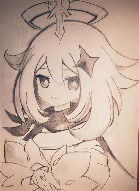 I tried to recreate Albedo's drawing of paimon...How did I do? : r ...