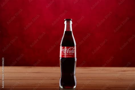 Coca-Cola 0,33 Lt. glass bottle original flavor in a studio shot over ...