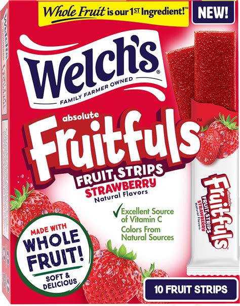 Amazon.com : Welch’s Absolute Fruitfuls Fruit Strips, Tasty Dried Fruit