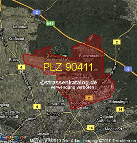 Postleitzahlgebiet 90411 - PLZ