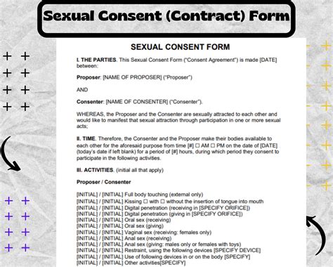 Sexual Consent - Sexual Consent (contract) Form - Sexual Consent