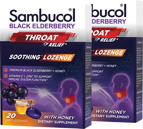 Amazon.com: Sambucol Black Elderberry Throat Lozenge - with Honey