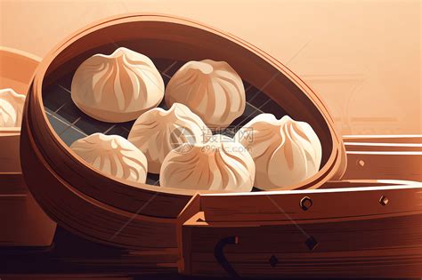 传统的小笼包插画图片下载-正版图片600080164-摄图网