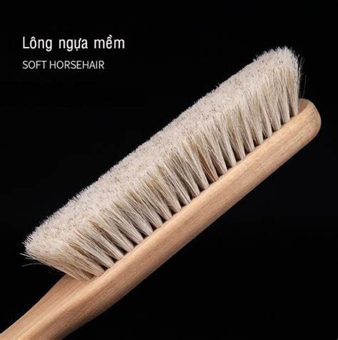 Bàn chải lông ngựa mềm phủi bụi vệ sinh đồ da
