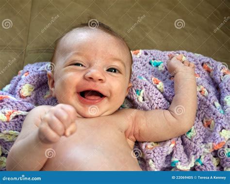 Happy Baby stock image. Image of infant, blanket, girl - 22069405