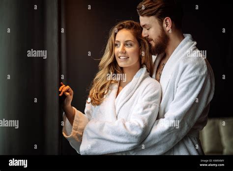 caucasian couple enjoying romantic  res stock photography  images