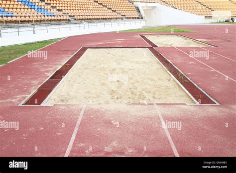 long jump pit Stock Photo - Alamy