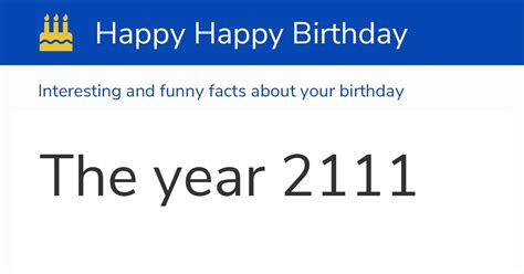 The year 2111: Calendar, history and birthdays