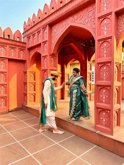 traditional indian attire  rajastani architecture setting
