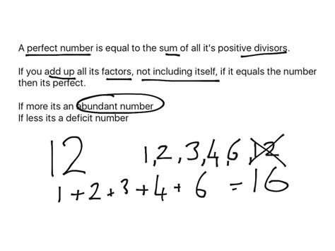 ShowMe - perfect numbers
