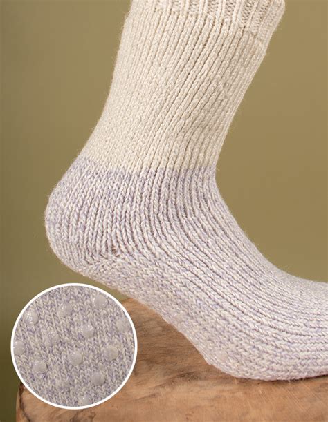 WOOLY-Socks - Wool Socks with Silicone Sole, Purple