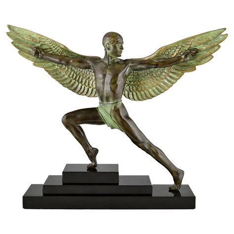 Icarus, an Art Deco Sculpture of a Winged Male Nude Attributed to