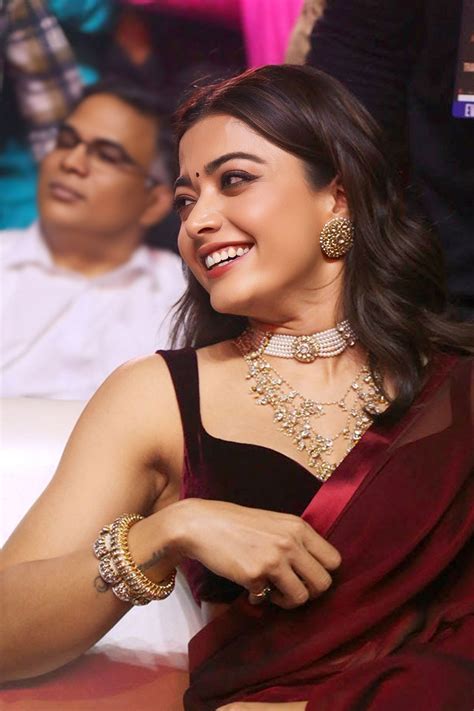 rashmika mandanna  saree stills  pushpa  trailer launch south