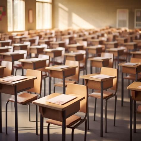 empty college classroom  university premium ai generated image