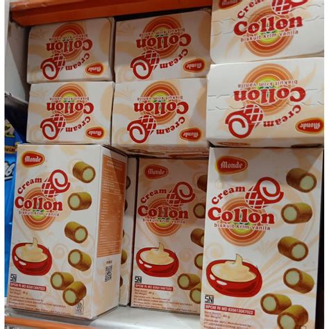 jual monde collon biscuit cream vanila  shopee indonesia