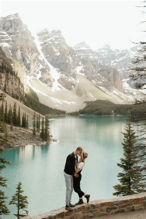 Couple Photos at Moraine Lake in Banff | Alberta Wedding Photographer