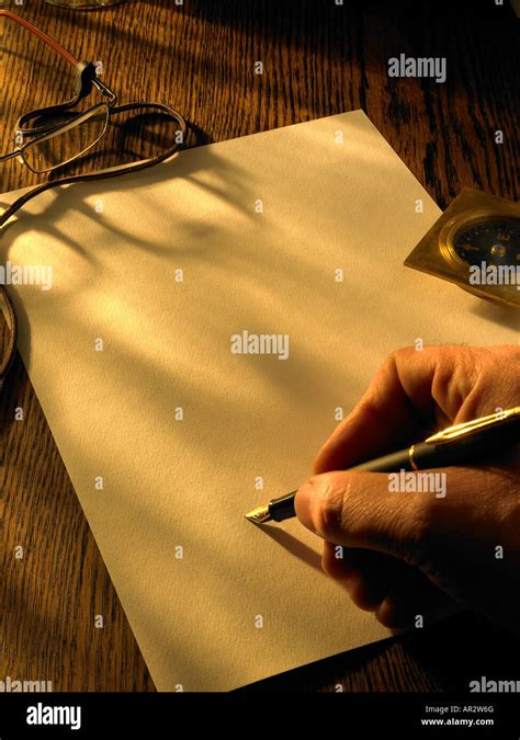 writing letter on parchment paper Stock Photo - Alamy