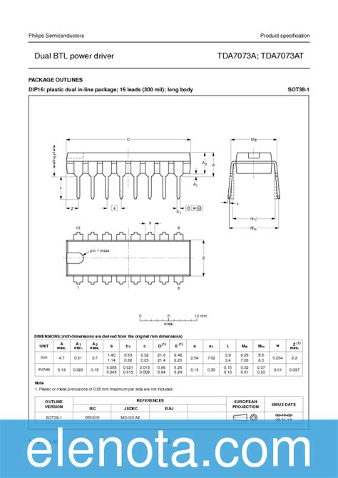 TDA7073A Datasheet PDF (82 KB) Philips | Pobierz z Elenota.pl