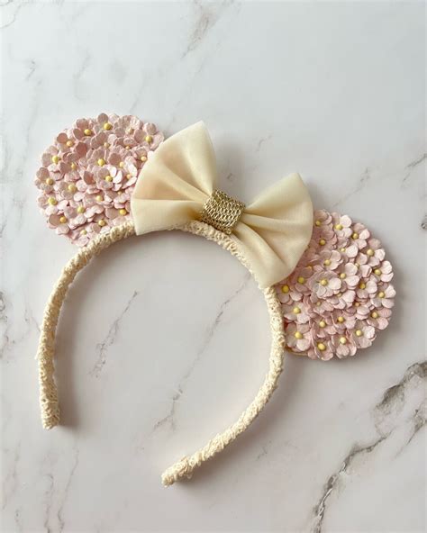 Minnie Mouse Ears Mickey Ears Light Pink and Ivory Adult - Etsy