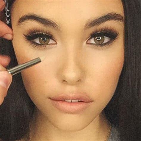 madison beer makeup black brown eyeshadow nude lipstick madison