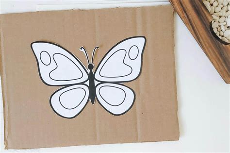 Create Bean Art with a Free Butterfly Mosaic Template