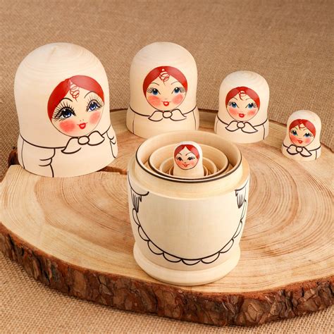Матрешка "Разукрашка большая" 18см, 5 кукольная, ручная роспись ...