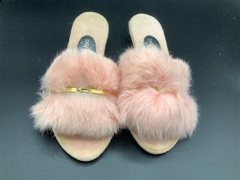 Pink Fur Trimmed Slippers Mules Twinkletoes - Etsy