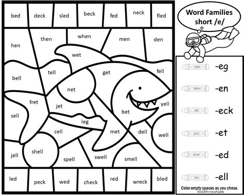 color  word families ocean set   teachers