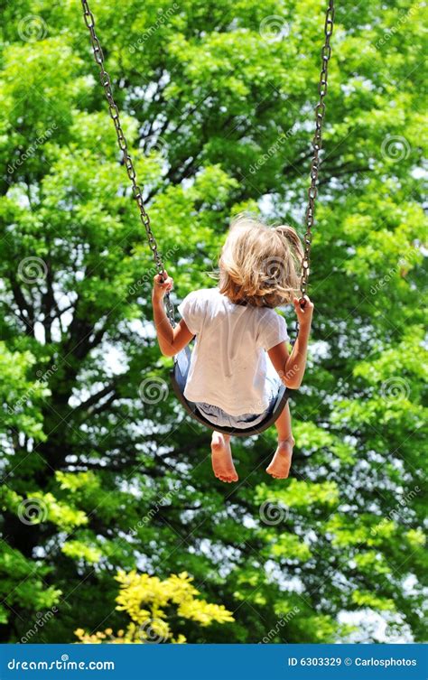 girl swinging stock image image  playground