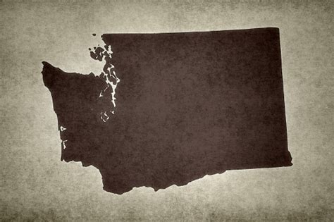 Grunge Map Of The State Of Washington Stock Photo - Download Image Now - Abstract, American