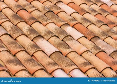 A Background of Terra-cotta Clay Roof Tiles. Stock Image - Image of ...