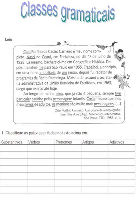 Exercicios De Classe Gramatical - Gabrielle Donato - Exercícios classe gramatical 601 - Pediatria I