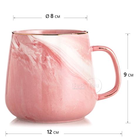 Кружка керамическая Розовый Мрамор, 400 мл в интернет-магазине BestTea.ru