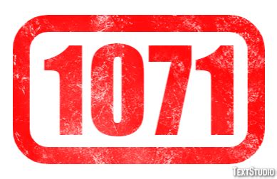 1071 Text Effect and Logo Design Number