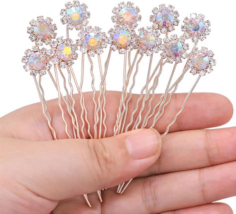 amazoncom ammei crystal bridal hair pins clips wedding hair