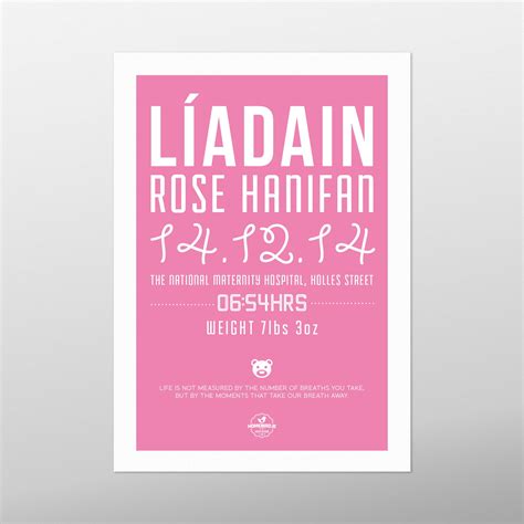 Date of Birth by homebird.ie | Baby and New Born Prints