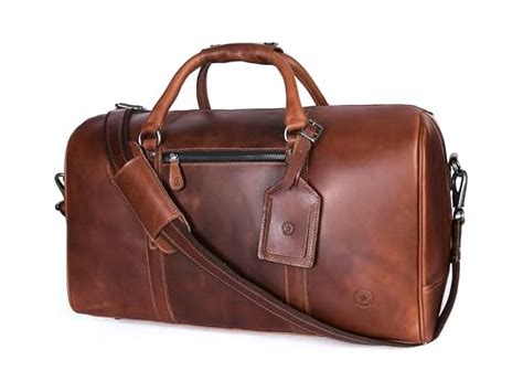 20" Leather Travel Duffel Bag