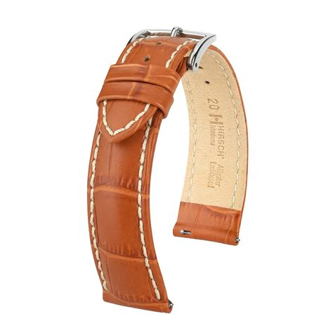 hirsch modena alligator embossed  strap honey chroonoo