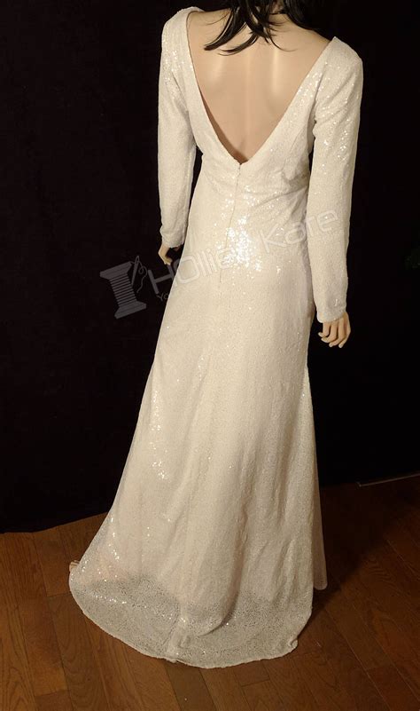 White Sequin Wedding Dress Sequin Reception Gown Mother of - Etsy