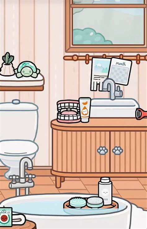 Cute Drawing of a Clean Bathroom