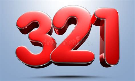 Number 321 Red 3D Illustration. Stock Illustration - Illustration of ...