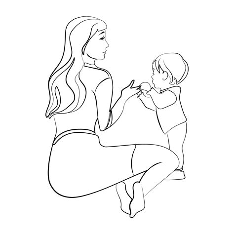 Drawing Mother and Baby Images Mother baby pic pencil drawing / mom and