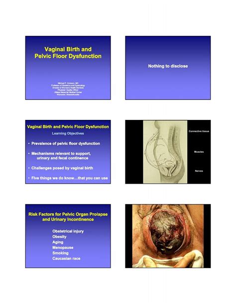 Vaginal Birth and Pelvic Floor Dysfunction Vaginal Birth and - neogs