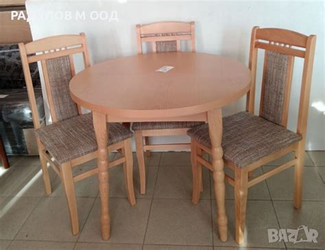 Трапезна маса ф90 см и столове бук в Маси в гр. Варна - ID44032007 ...