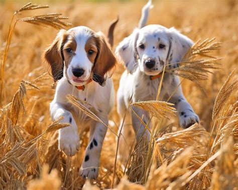 Premium AI Image | happy puppies playing together