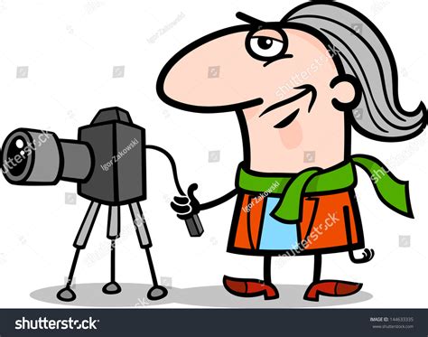 Cartoon Illustration Funny Photographer Artist Camera Stock ...