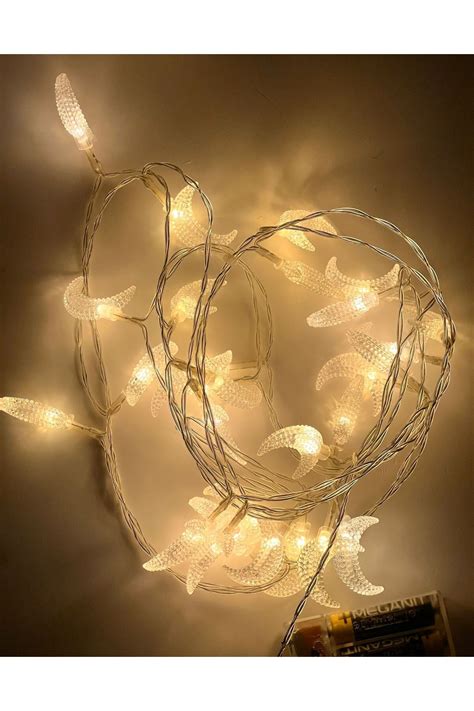 OKYANUSAYD PİLLİ GÜNIŞIĞI RENKLİ 3 METRE RAMAZAN KANDİL HİLAL MOTİFLİ