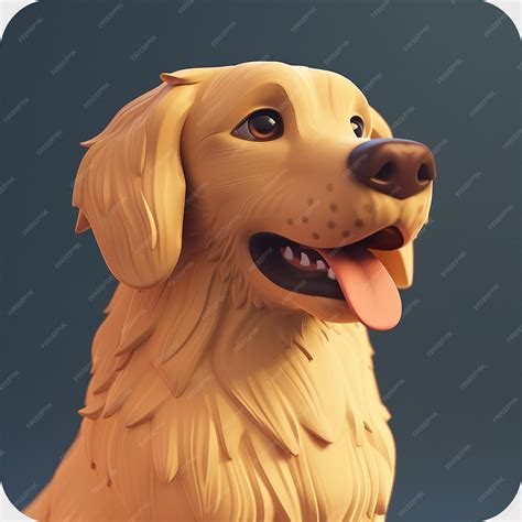 3D Golden Retriever Icon Dog Breed and Pet Illustration Logo | Premium AI-generated image