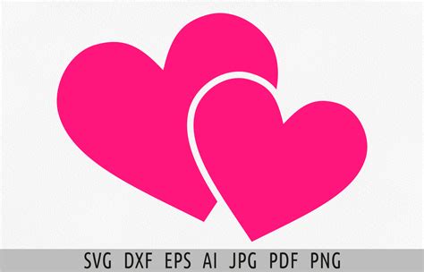 double heart svg files  cricut love grafica  julias digital